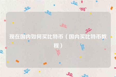 现在国内如何买比特币(国内买比特币教程)